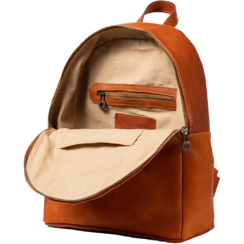 Lartigiano Del Cuoio Zaino uomo in pelle conciata al vegetale color cuoio In Saldo