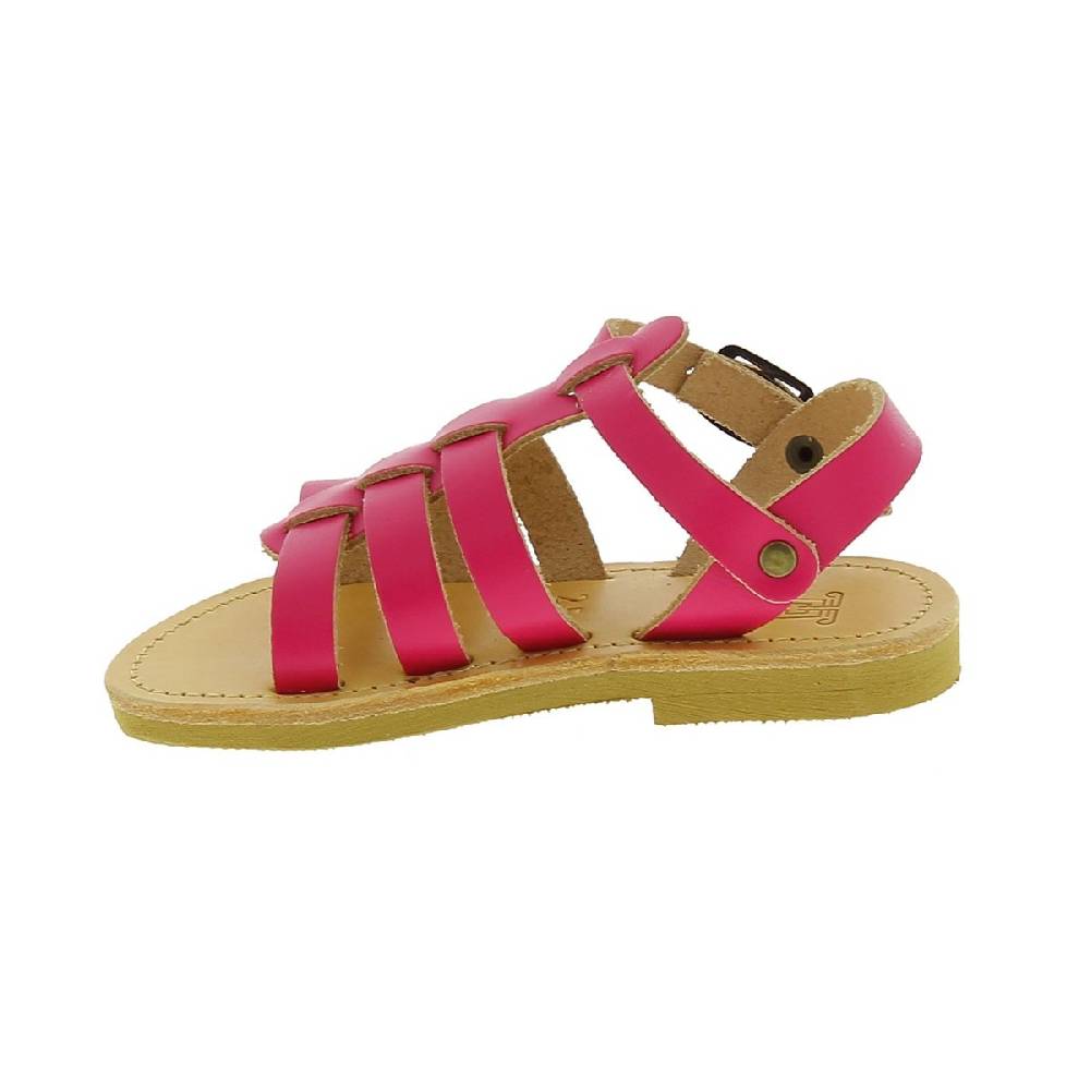 Lartigiano Del Cuoio Sandali gladiatore da bambina in pelle di vitello fucsia chiusura con fibbia Consegna Veloce