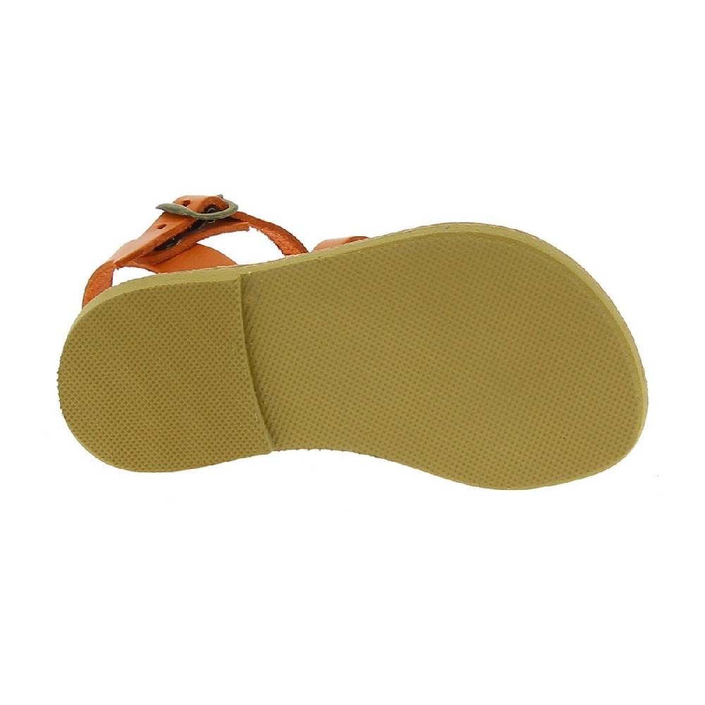 Lartigiano Del Cuoio Sandali intrecciati gladiatore da bambino in pelle di vitello arancione chiusura con fibbia Super Saving Price