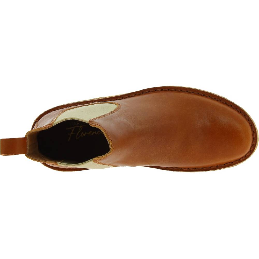 Lartigiano Del Cuoio Stivaletti chelsea donna in pelle marrone e suola in para artigianali Offerta