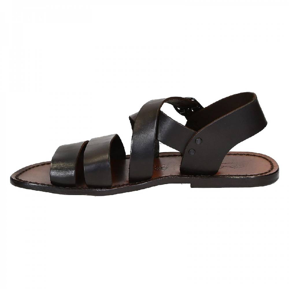 Lartigiano Del Cuoio Sandali uomo fatti a mano in pelle color testa di moro Online