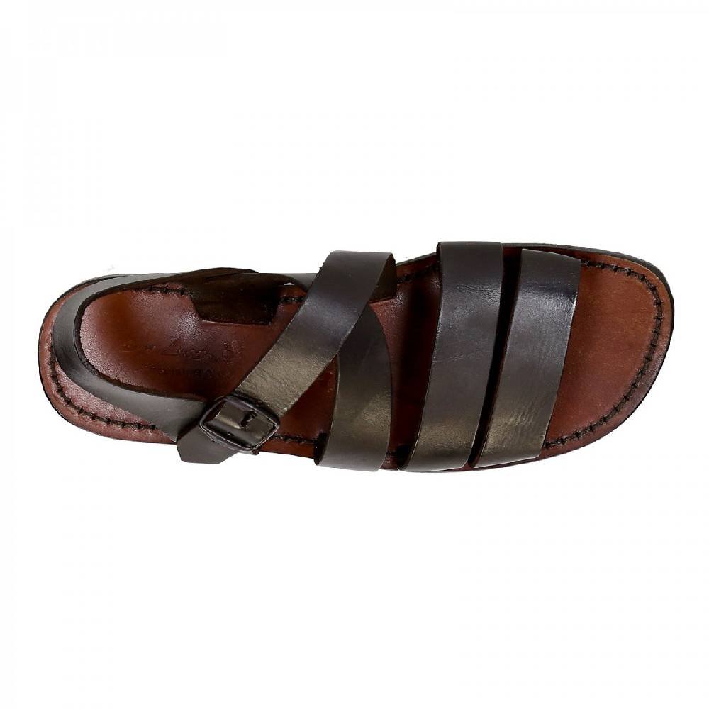 Lartigiano Del Cuoio Sandali uomo fatti a mano in pelle color testa di moro Online