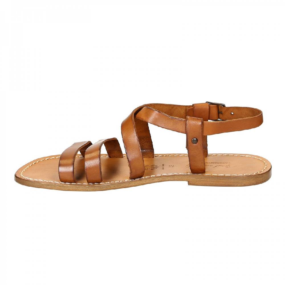 Lartigiano Del Cuoio Sandali francescani uomo fatti a mano in pelle color cuoio antico Outlet