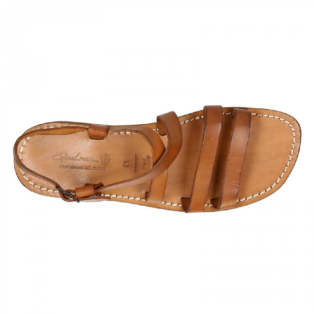 Lartigiano Del Cuoio Sandali francescani uomo fatti a mano in pelle color cuoio antico Outlet