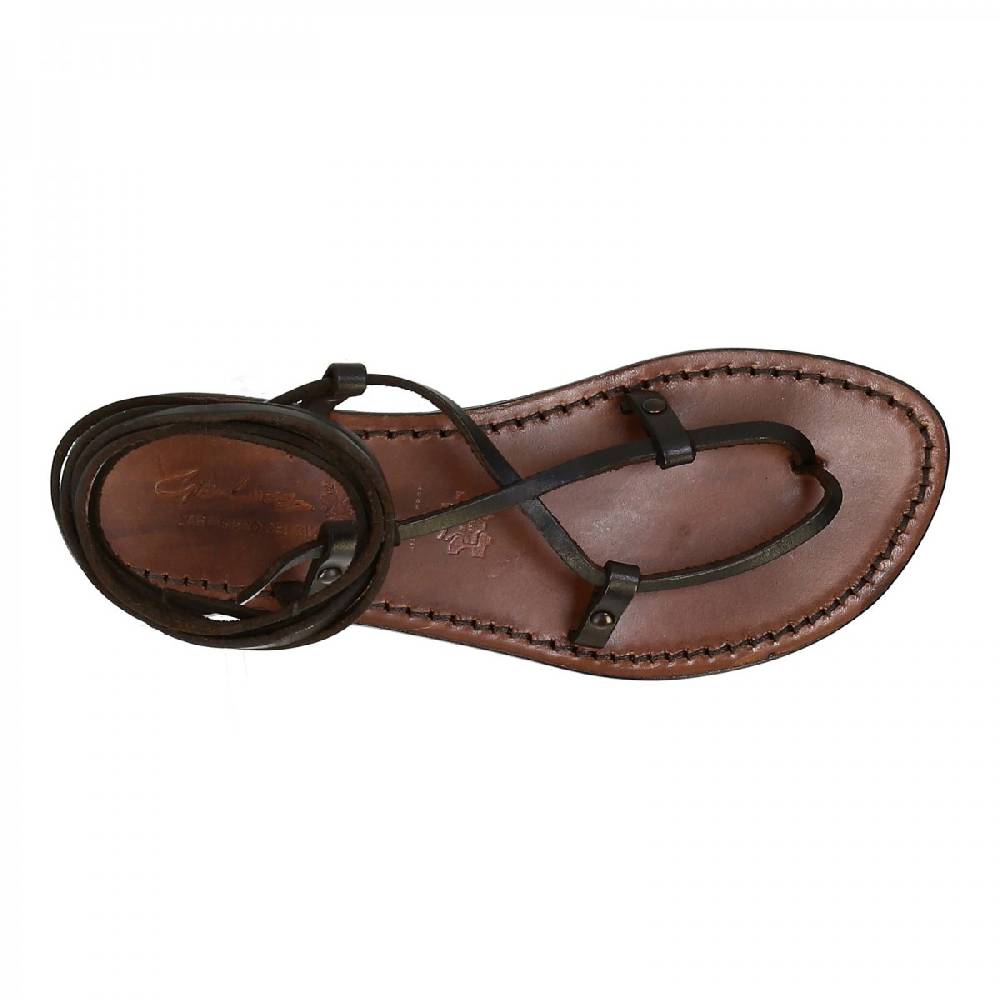 Lartigiano Del Cuoio Scarpe a schiava fatte a mano in pelle testa di moro 2025