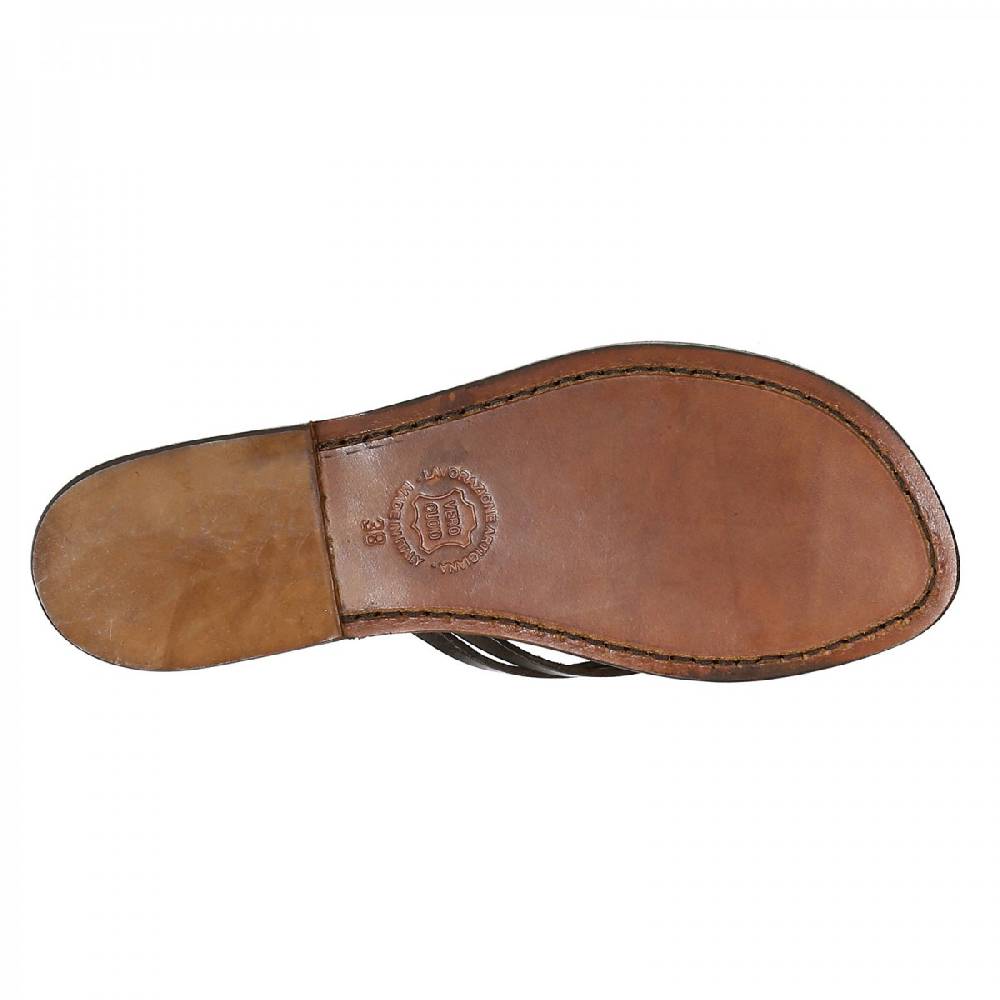 Lartigiano Del Cuoio Scarpe a schiava fatte a mano in pelle testa di moro 2025