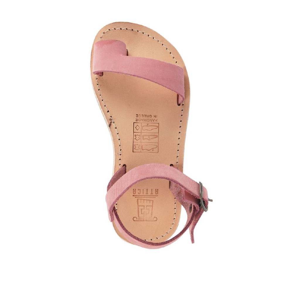 Lartigiano Del Cuoio Sandali infradito da bambina in pelle nubuk rosa chiusura con fibbia Outlet