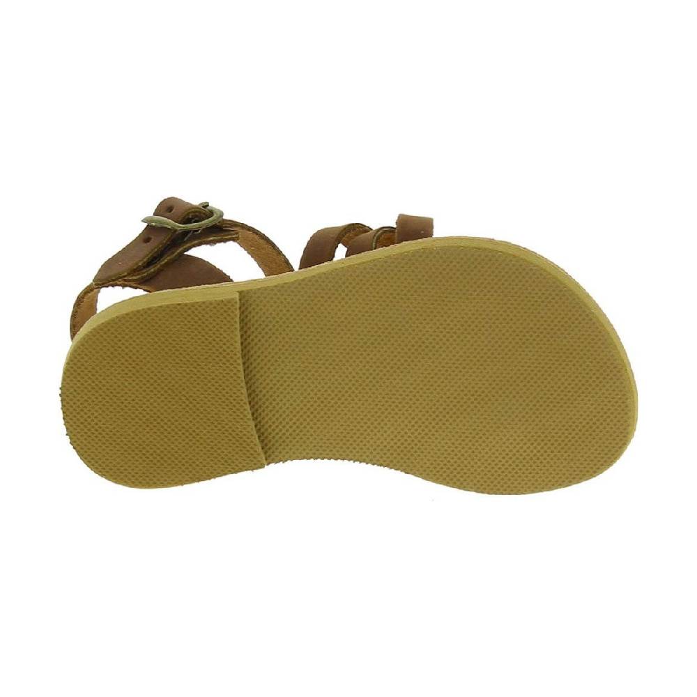 Lartigiano Del Cuoio Sandali intrecciati gladiatore da bambino in pelle nubuck marrone chiusura con fibbia Hotsell