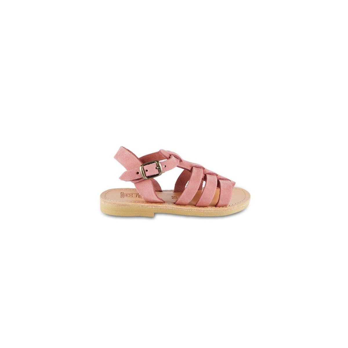 Lartigiano Del Cuoio Sandalo da bambina in morbida pelle nubuck rosa chiusura con fibbia I Più Venduti