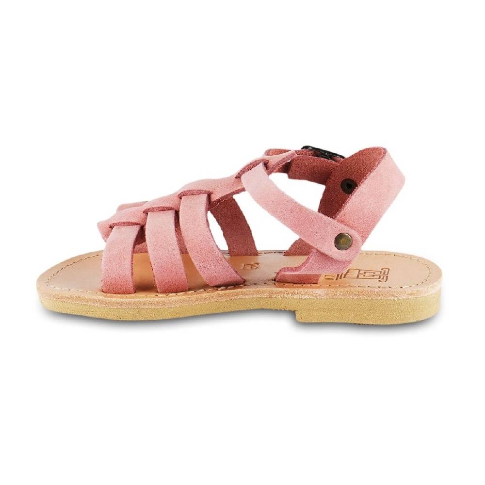 Lartigiano Del Cuoio Sandalo da bambina in morbida pelle nubuck rosa chiusura con fibbia I Più Venduti