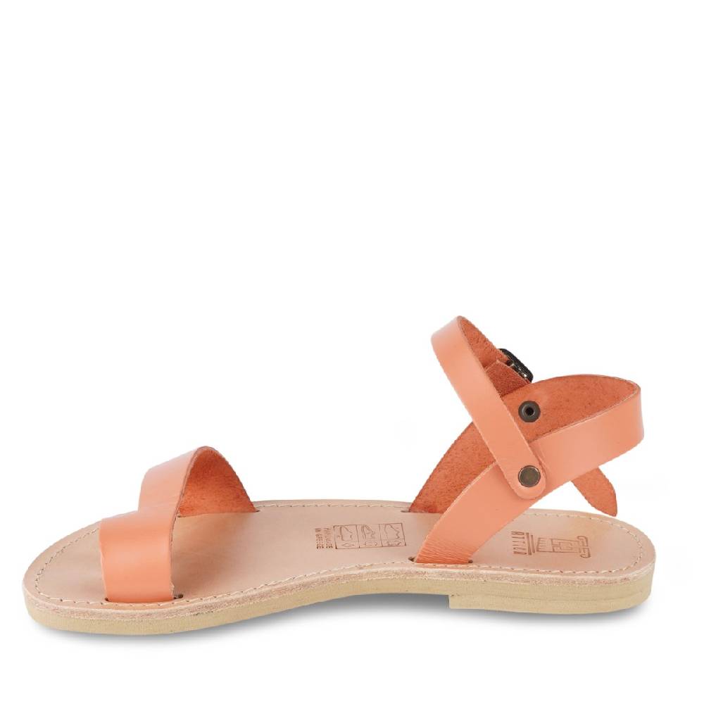 Lartigiano Del Cuoio Sandali infradito da bambino in pelle di vitello arancione chiusura con fibbia Vendite Flash