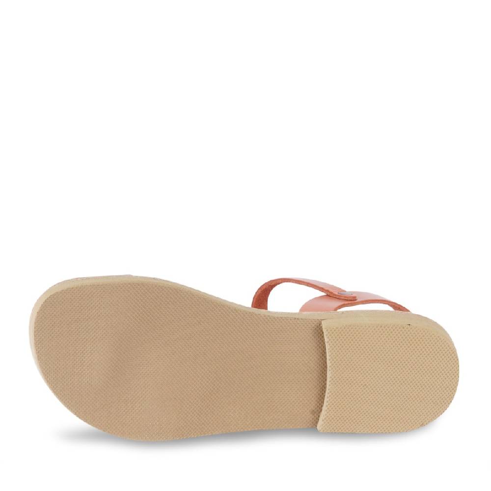 Lartigiano Del Cuoio Sandali infradito da bambino in pelle di vitello arancione chiusura con fibbia Vendite Flash