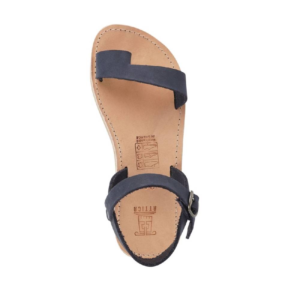 Lartigiano Del Cuoio Sandali infradito da bambino in pelle nubuk blu chiusura con fibbia Nuova