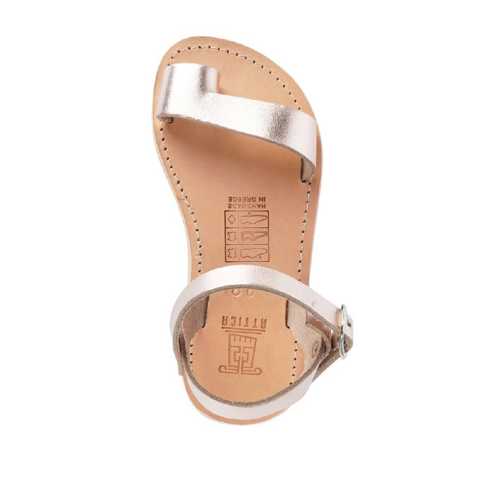 Lartigiano Del Cuoio Sandali infradito da bambina in pelle di vitello oro rosa chiusura con fibbia Italy