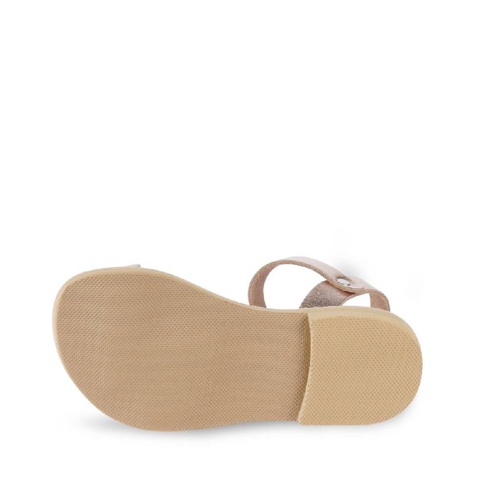 Lartigiano Del Cuoio Sandali infradito da bambina in pelle di vitello oro rosa chiusura con fibbia Italy
