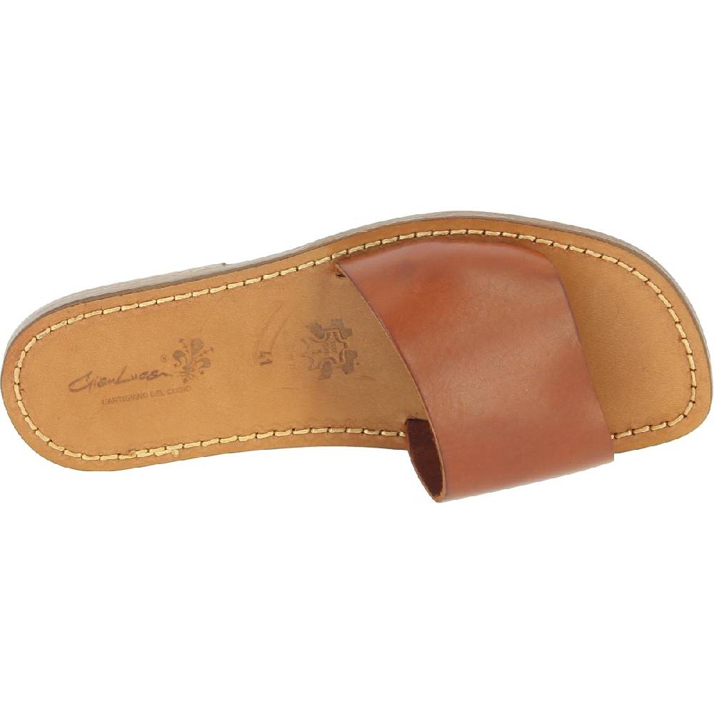 Lartigiano Del Cuoio Ciabatte da uomo in pelle di vitello color cuoio artigianali Moda