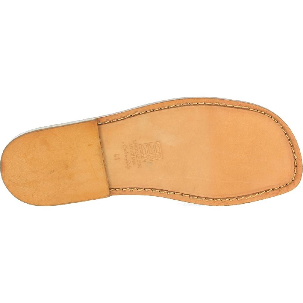 Lartigiano Del Cuoio Ciabatte da uomo in pelle di vitello color cuoio artigianali Moda