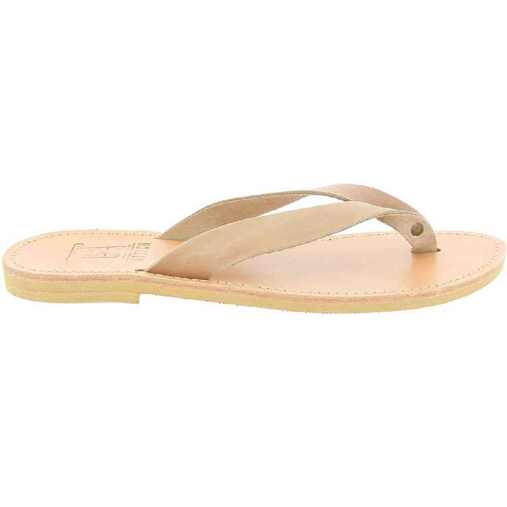 Lartigiano Del Cuoio Sandali infradito slip-on da uomo in pelle nabuk nude fatti a mano Nuovo