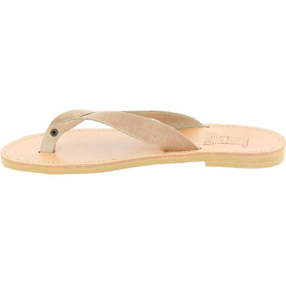 Lartigiano Del Cuoio Sandali infradito slip-on da uomo in pelle nabuk nude fatti a mano Nuovo