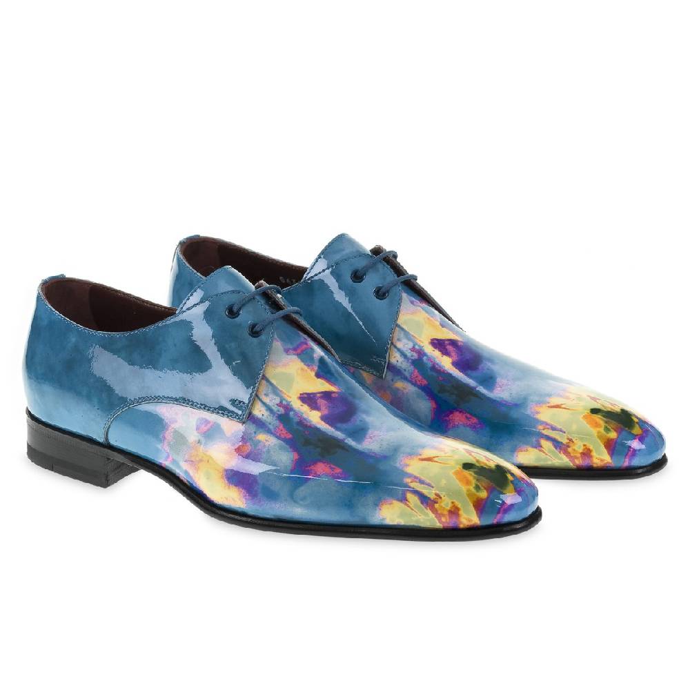 Lartigiano Del Cuoio Derby da cerimonia in vernice Psychedelic - Fratelli Borgioli - Artigianalità Italiana Shopping Online