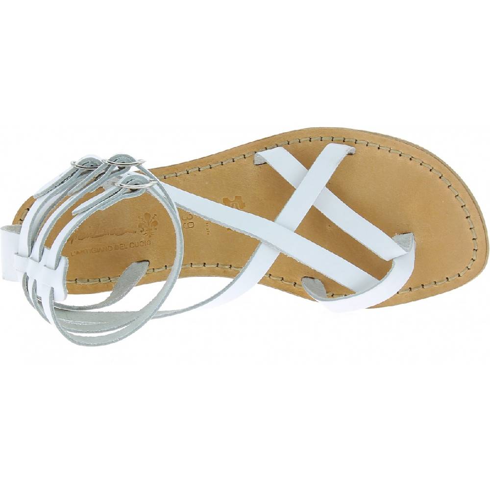 Lartigiano Del Cuoio Sandali gladiatore fatti a mano in pelle colore bianco Presa