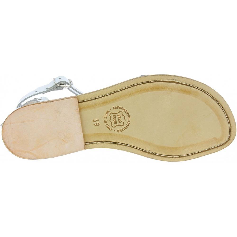 Lartigiano Del Cuoio Sandali gladiatore fatti a mano in pelle colore bianco Presa