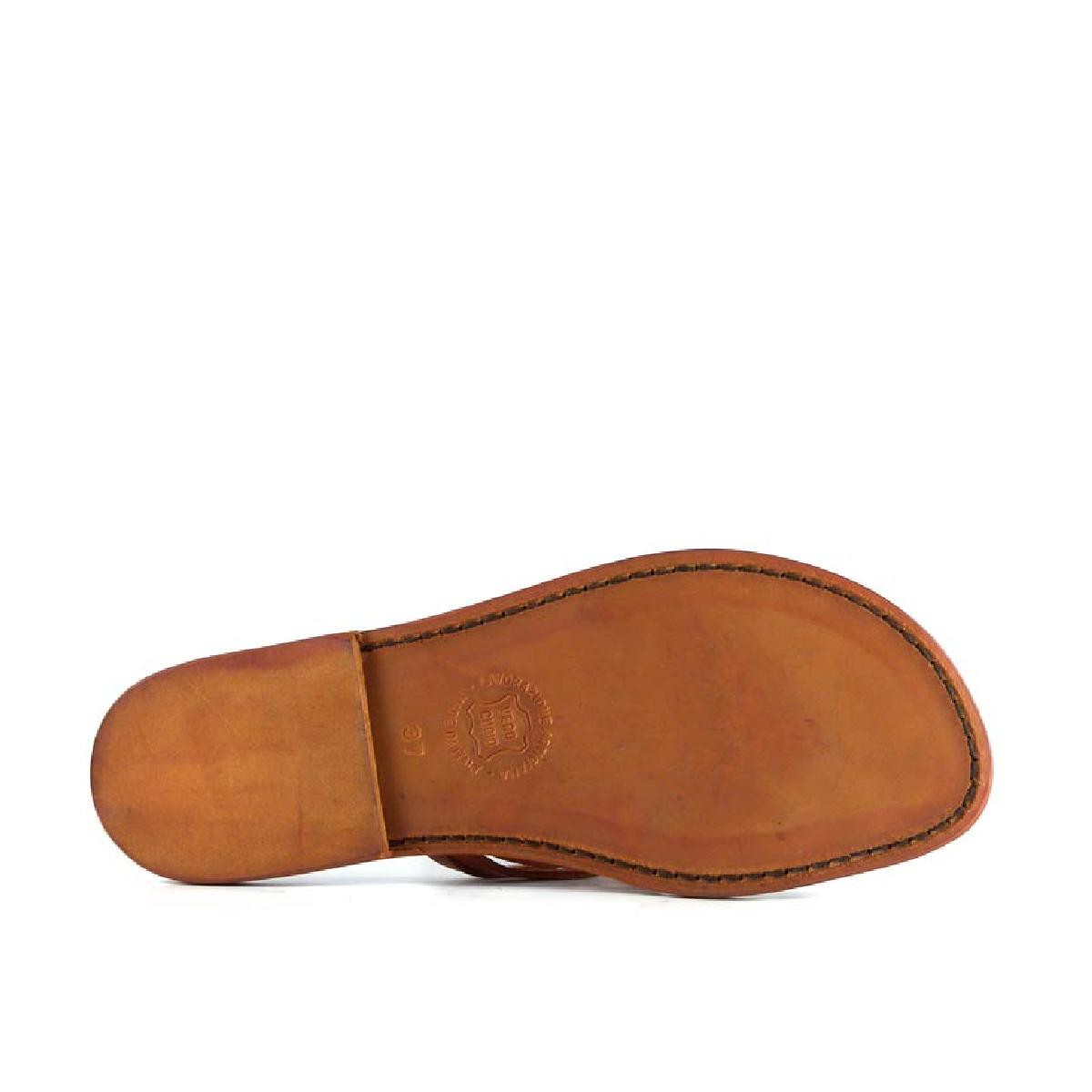 Lartigiano Del Cuoio Infradito intrecciati da donna fatti a mano in pelle arancio con suola in cuoio Outlet