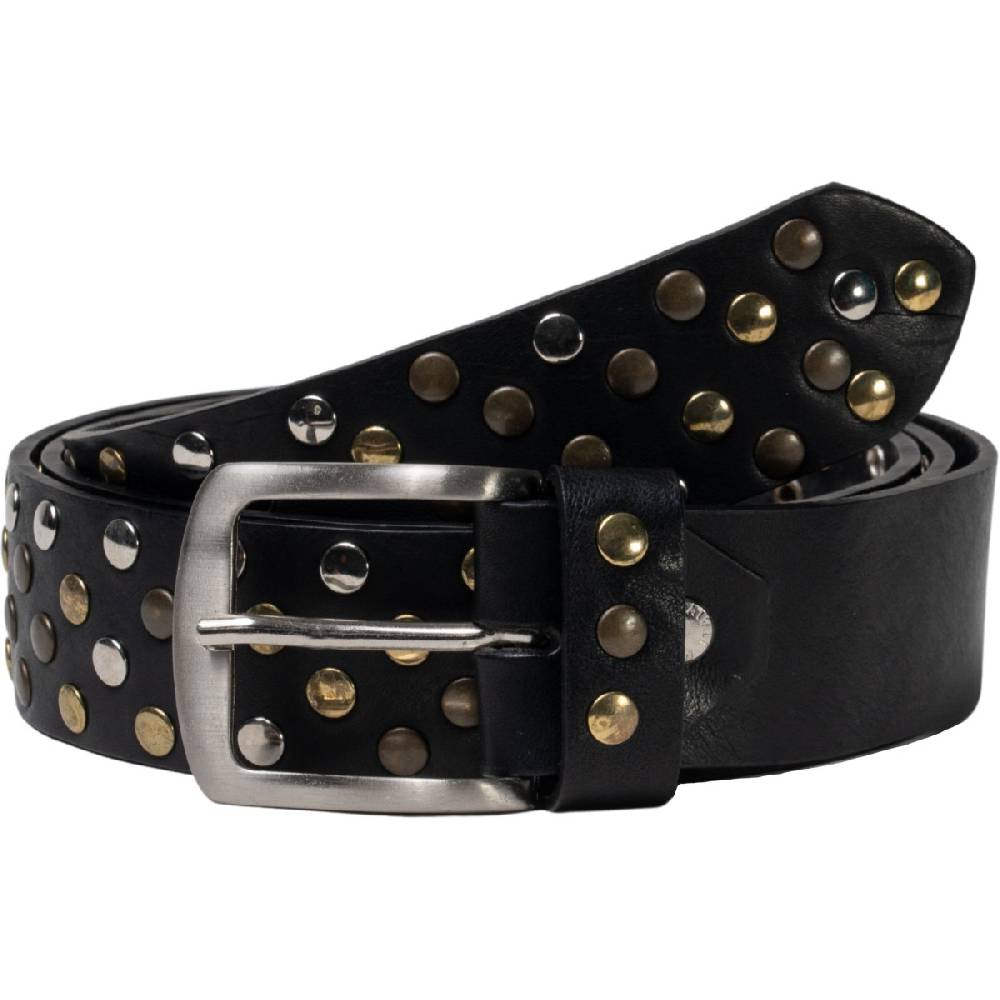 Lartigiano Del Cuoio Cintura in pelle nera con borchie metalliche unisex Vendite Flash