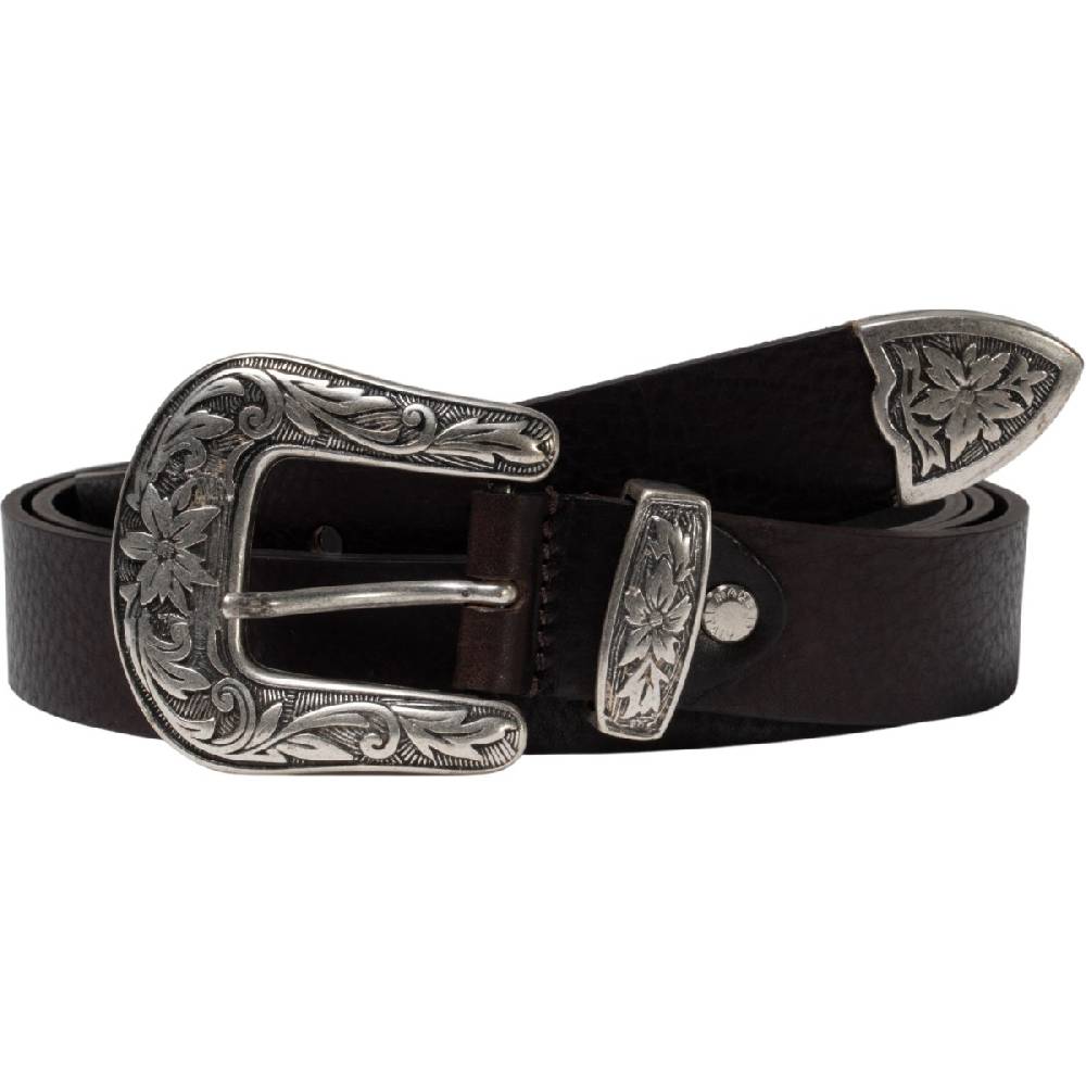 Lartigiano Del Cuoio Cintura western donna in pelle marrone scuro con fibbia in metallo Sconti VIP