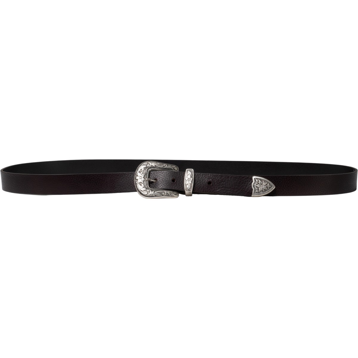 Lartigiano Del Cuoio Cintura western donna in pelle marrone scuro con fibbia in metallo Sconti VIP