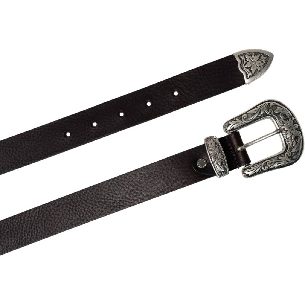 Lartigiano Del Cuoio Cintura western donna in pelle marrone scuro con fibbia in metallo Sconti VIP