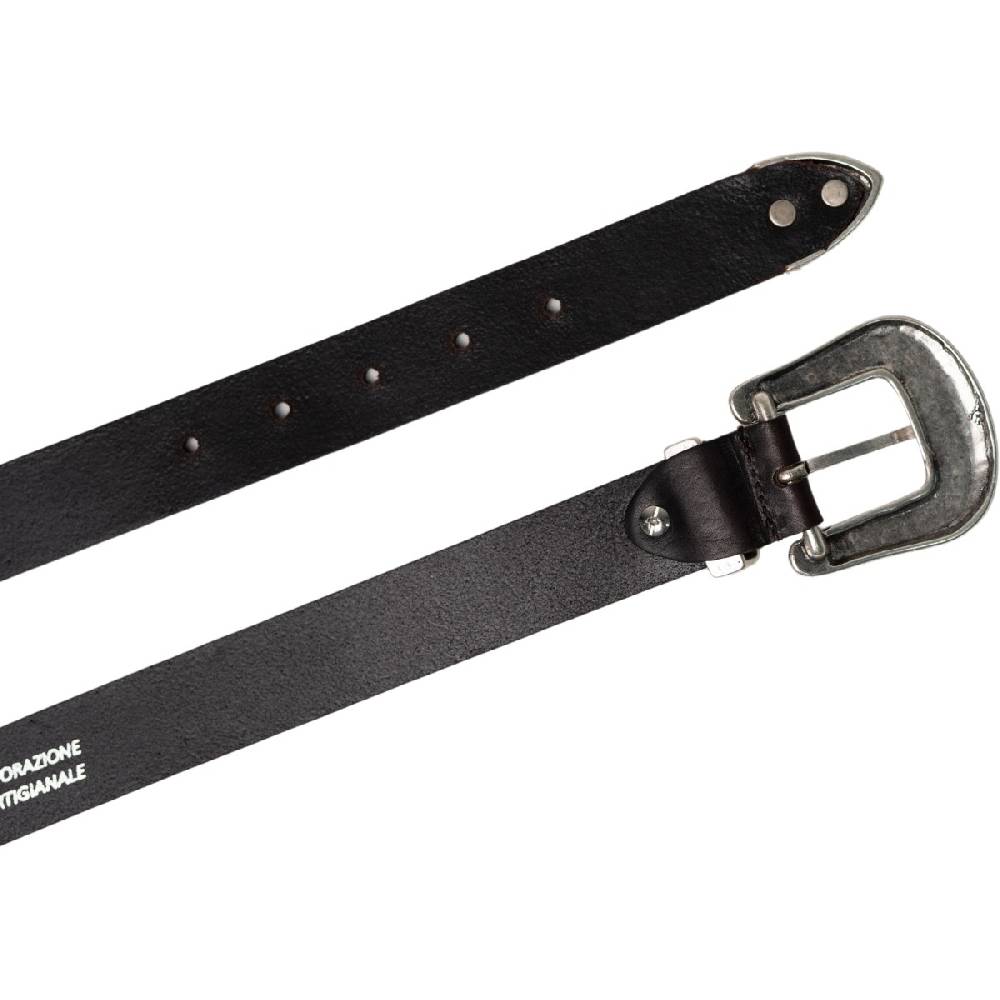 Lartigiano Del Cuoio Cintura western donna in pelle marrone scuro con fibbia in metallo Sconti VIP