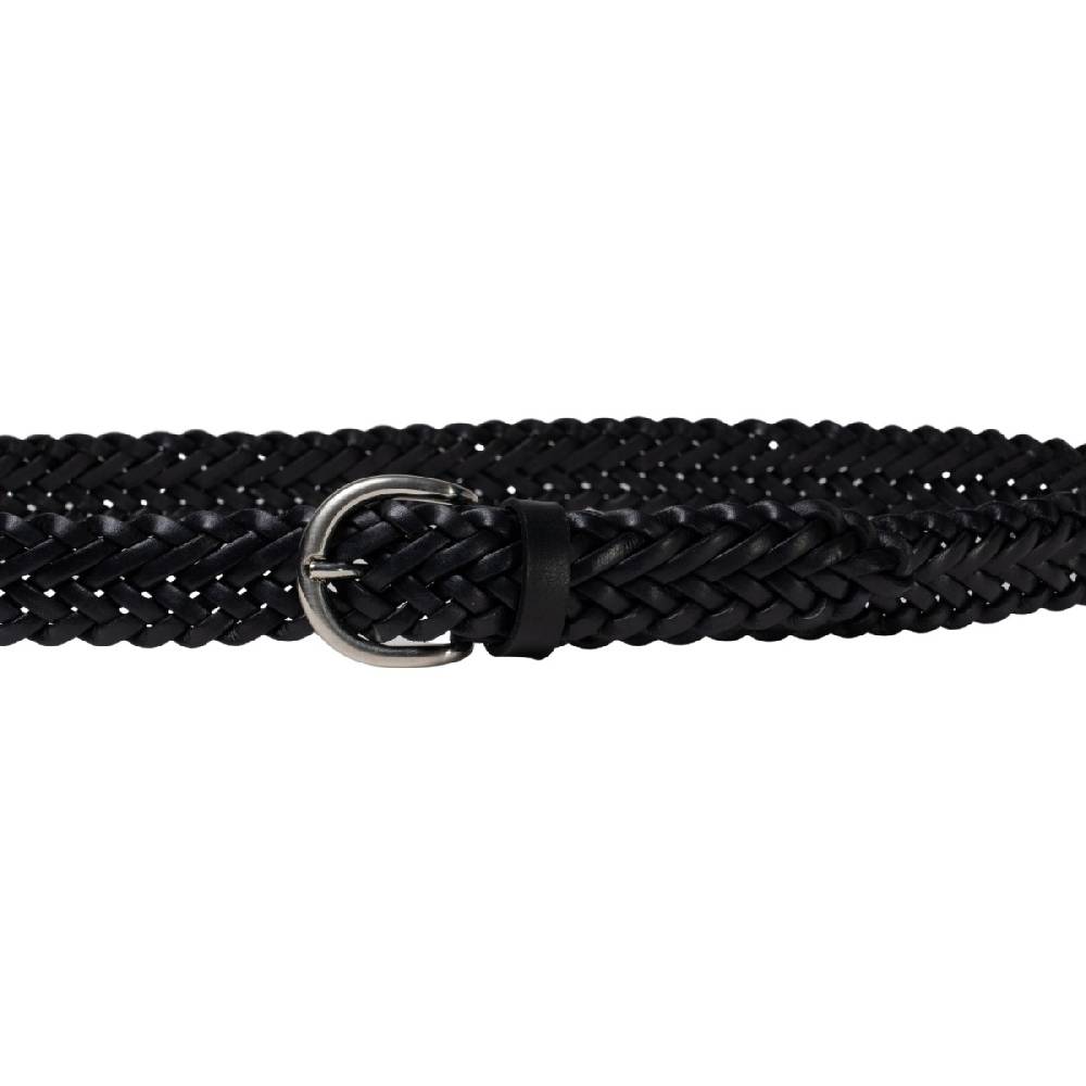 Lartigiano Del Cuoio Cintura intrecciata a mano in pelle nera 3 cm Spedizione Gratuita