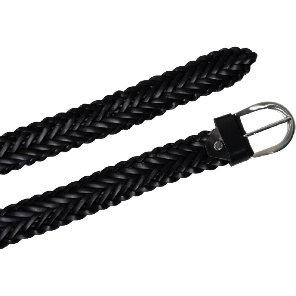 Lartigiano Del Cuoio Cintura intrecciata a mano in pelle nera 3 cm Spedizione Gratuita