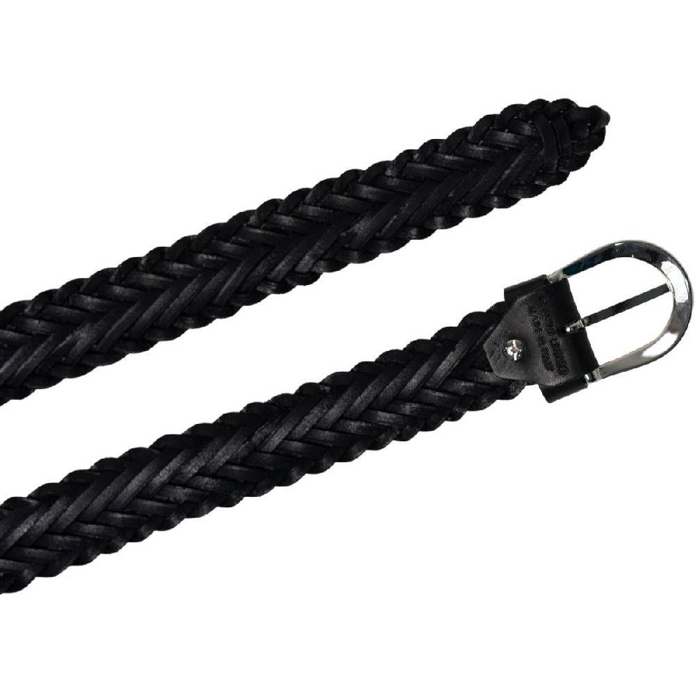 Lartigiano Del Cuoio Cintura intrecciata a mano in pelle nera 3 cm Spedizione Gratuita