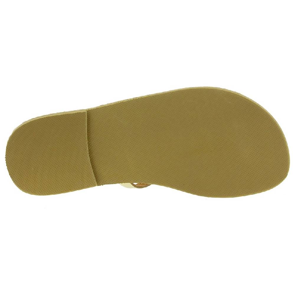 Lartigiano Del Cuoio Sandali infradito da donna con lacci incrociati fatti a mano in pelle di vitello laminata oro Outlet