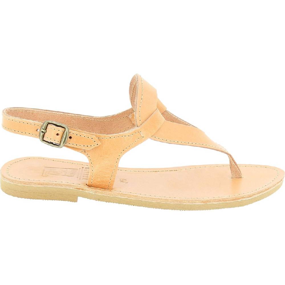 Lartigiano Del Cuoio Sandali infradito a goccia da donna fatti a mano in pelle di vitello colore nude Offerte