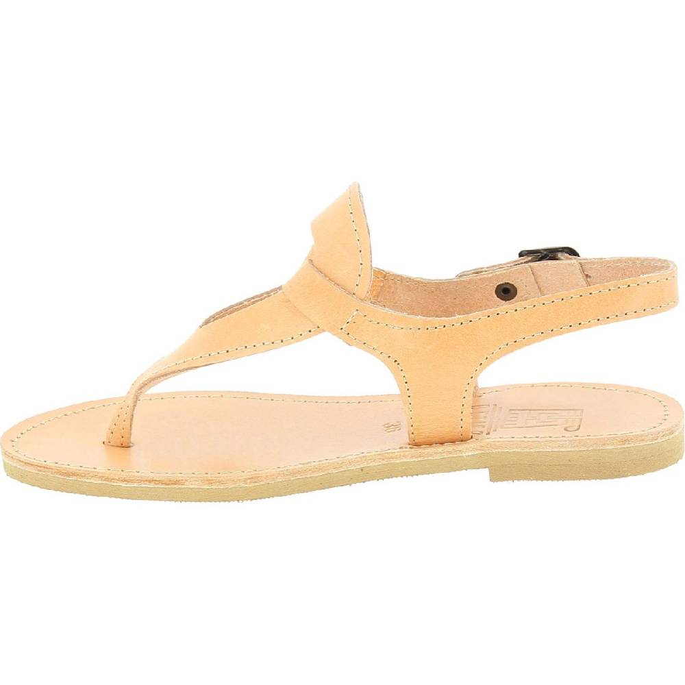 Lartigiano Del Cuoio Sandali infradito a goccia da donna fatti a mano in pelle di vitello colore nude Offerte