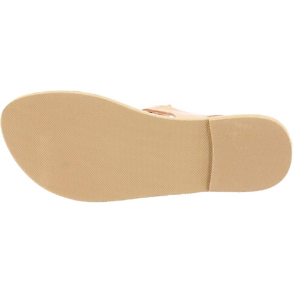 Lartigiano Del Cuoio Sandali infradito a goccia da donna fatti a mano in pelle di vitello colore nude Offerte