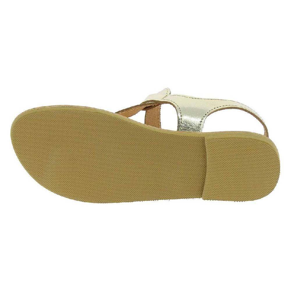 Lartigiano Del Cuoio Sandali infradito a goccia da donna fatti a mano in pelle di vitello laminata oro Hotsell