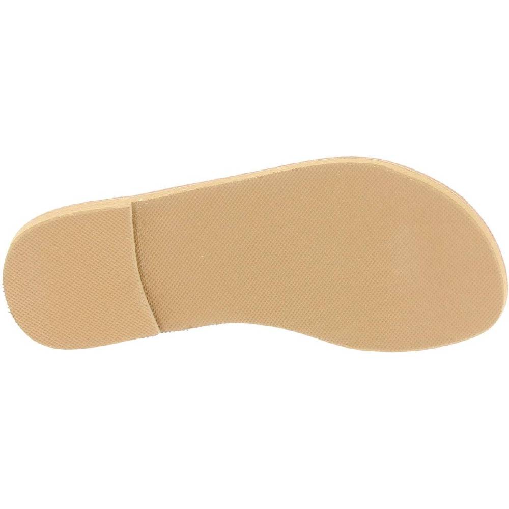 Lartigiano Del Cuoio Sandali infradito a cerchi da donna fatti a mano in pelle di vitello colore nude Vendita Calda