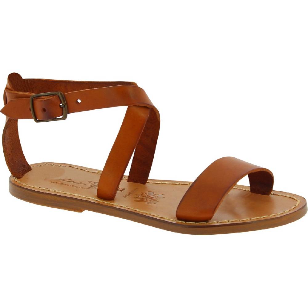 Lartigiano Del Cuoio Sandali donna in pelle color cuoio fatti a mano in Italia