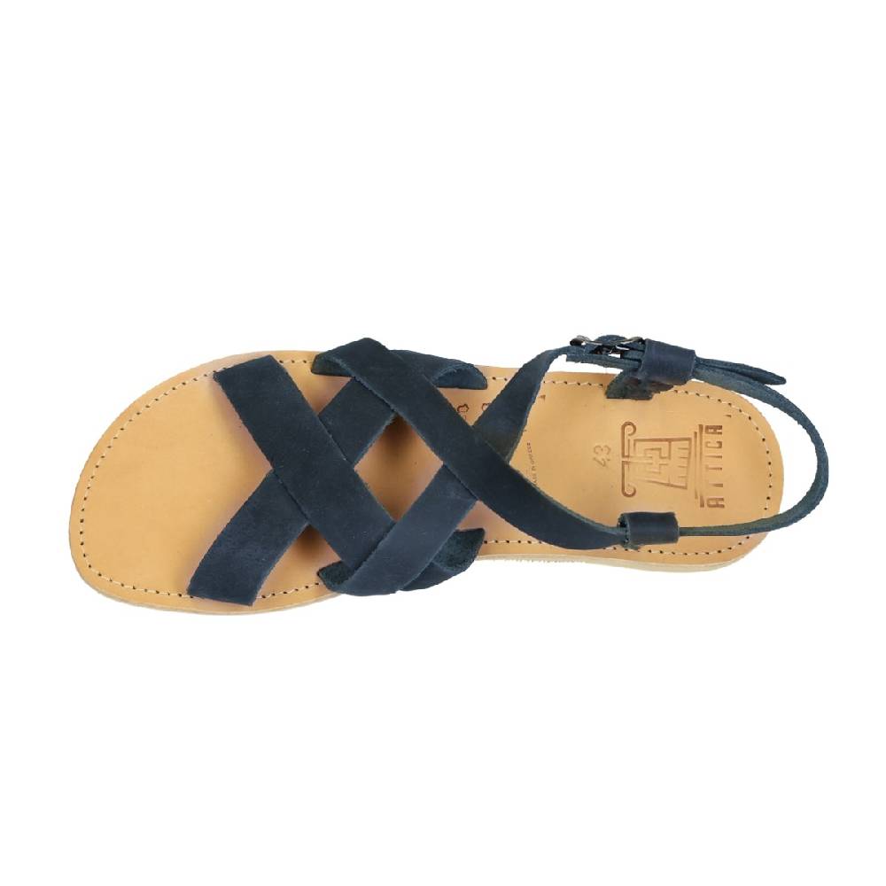 Lartigiano Del Cuoio Sandali infradito da uomo in pelle nabuk nero fatti a mano Nuovo