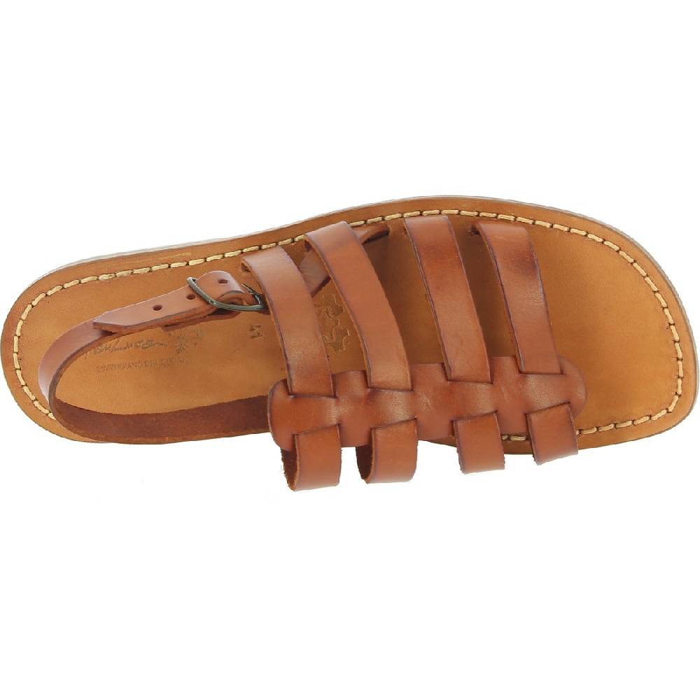 Lartigiano Del Cuoio Sandali da uomo a gabbia in pelle color cuoio Qualità