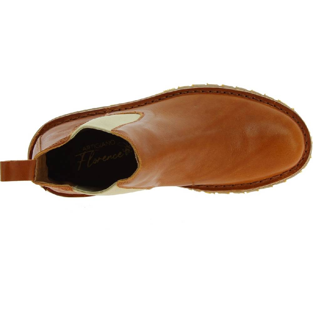Lartigiano Del Cuoio Stivaletto beatles donna in pelle marrone e suola Vibram Fino Al -60%