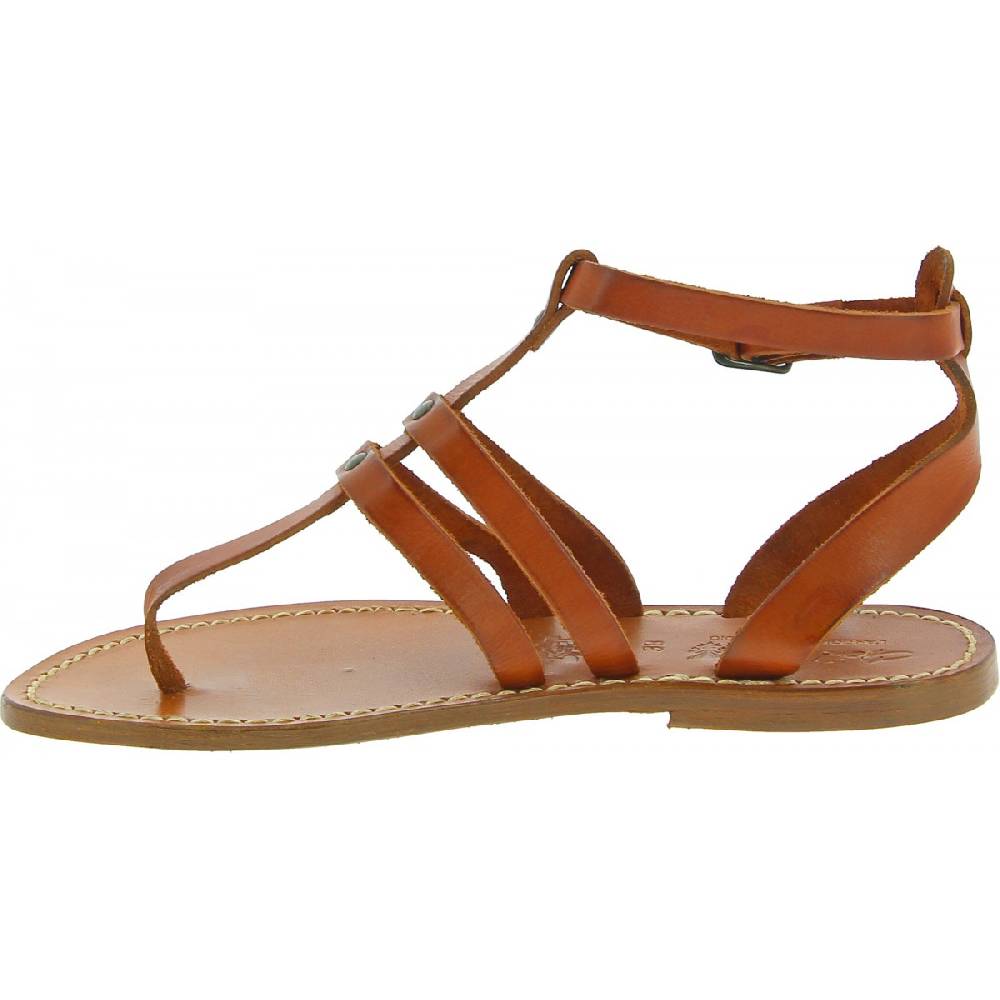 Lartigiano Del Cuoio Sandali infradito donna in pelle color cuoio Offerte