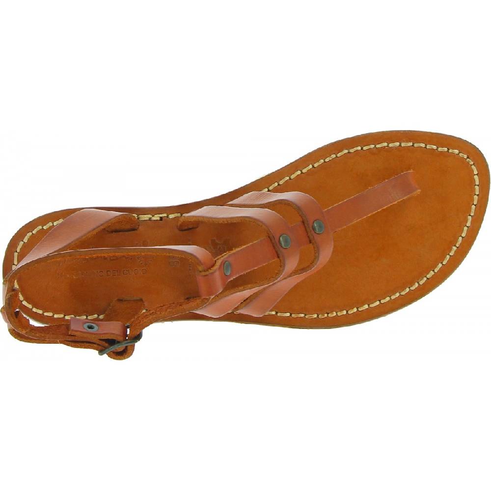 Lartigiano Del Cuoio Sandali infradito donna in pelle color cuoio Offerte