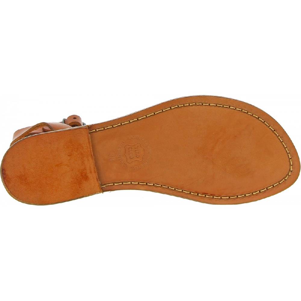 Lartigiano Del Cuoio Sandali infradito donna in pelle color cuoio Offerte