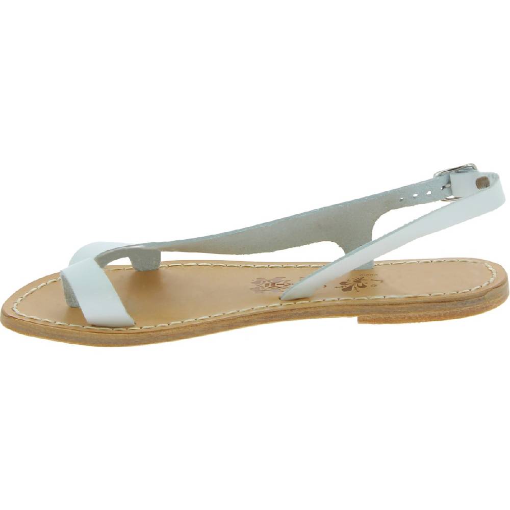 Lartigiano Del Cuoio Sandali infradito da donna in pelle bianca artigianali Vendita Calda