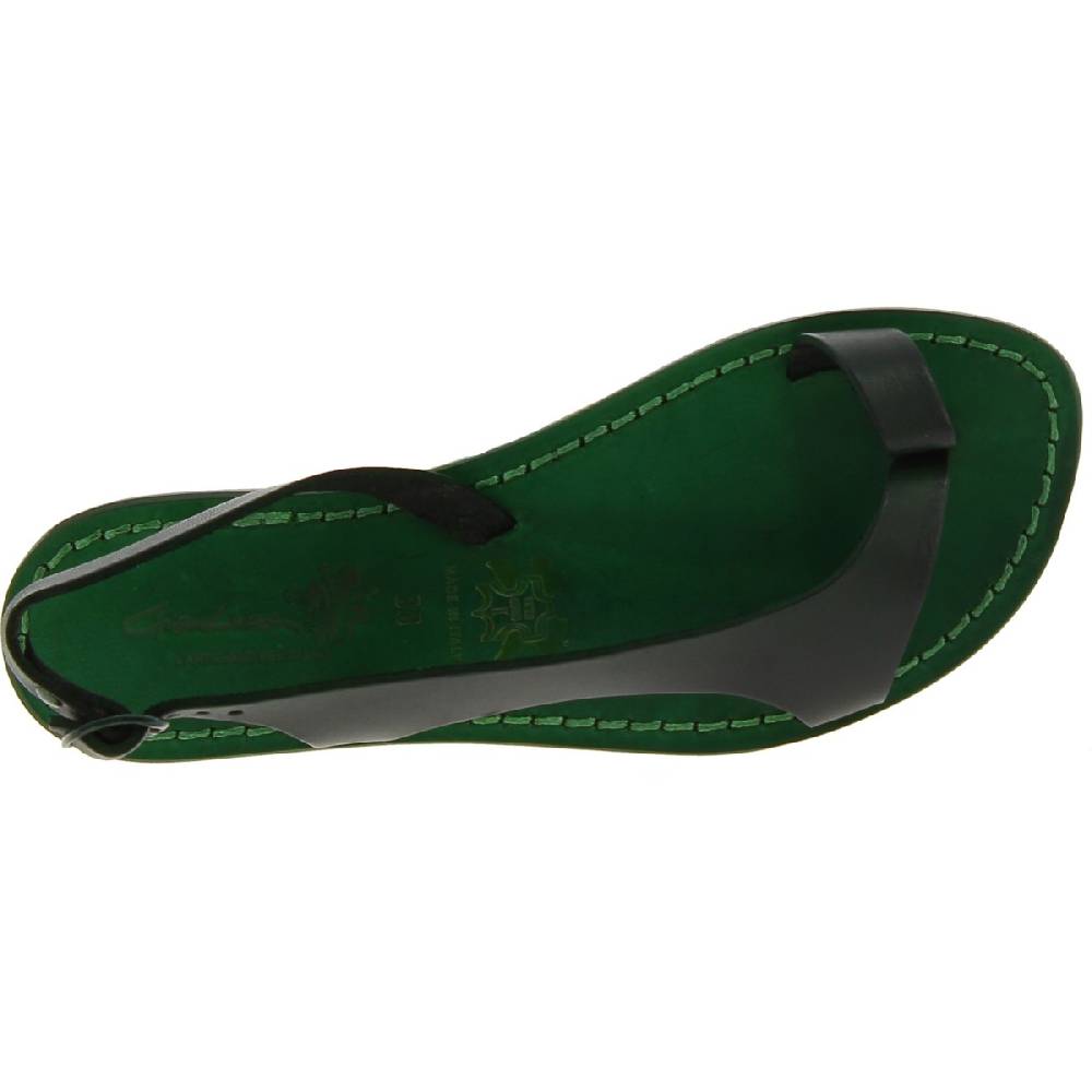 Lartigiano Del Cuoio Sandali infradito da donna artigianali in pelle verde Vendita Economica